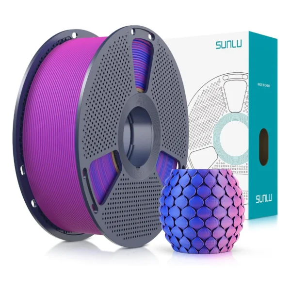 Filamento PLA Mate Bicolor SUNLU 1.75mm (1kg) - Azul / Rojo